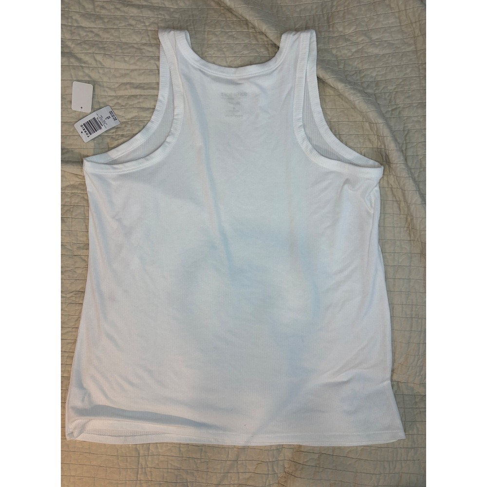 Torrid Super Soft White Rib Knit Tank Top Plus Size 4 4X Scoop Neck Sleeveless